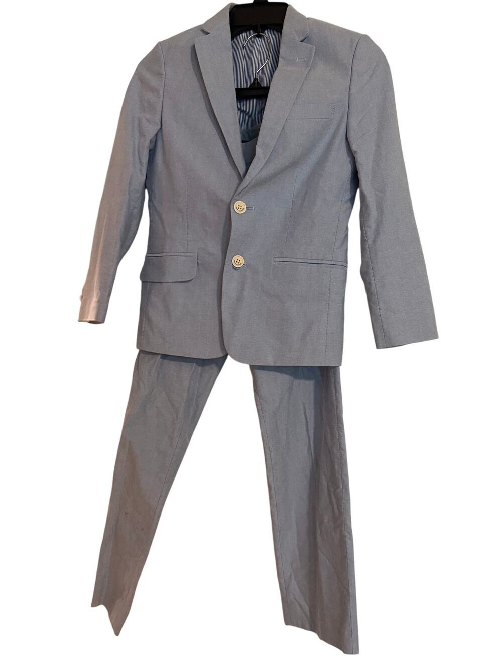 Tommy Hilfiger Youth Boys Size 10 Light Blue 2-Piece Suit Set Cotton Chambray
